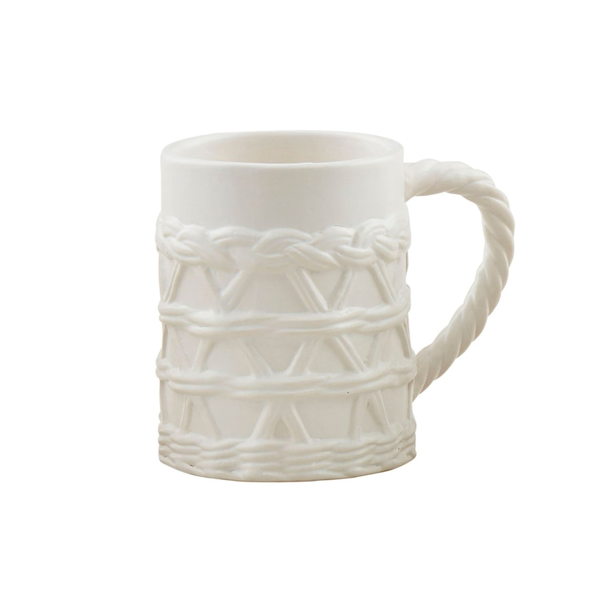 Woven Texture White Ceramic Coffee Mug