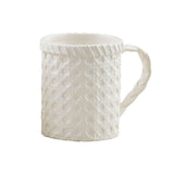 Woven Texture White Ceramic Coffee Mug