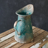 Distressed Green Garden Luster Long Mouth Pitcher