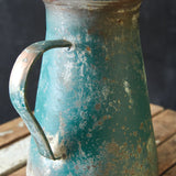 Distressed Green Garden Luster Long Mouth Pitcher