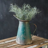 Distressed Green Garden Luster Long Mouth Pitcher