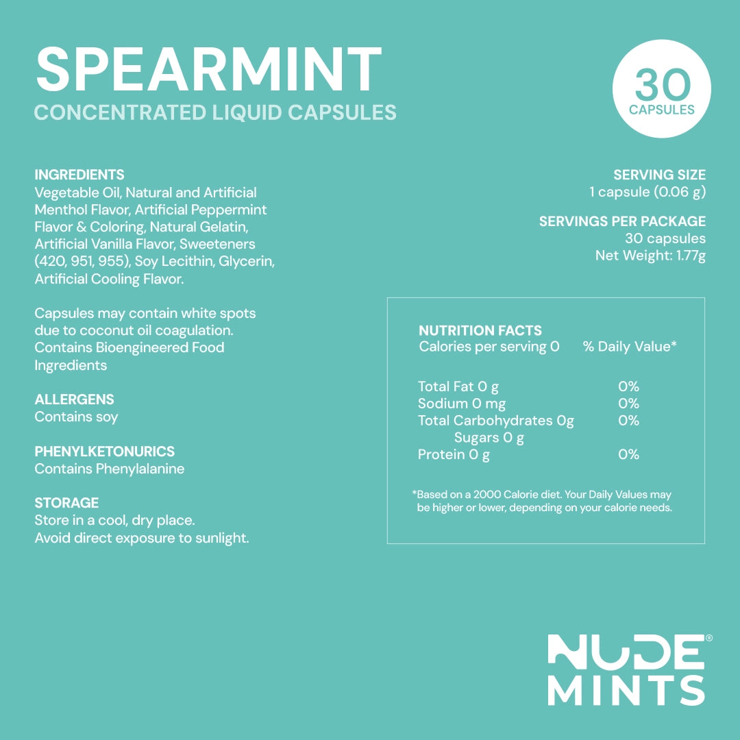 NUDE Mints Dual Action Liquid Capsules