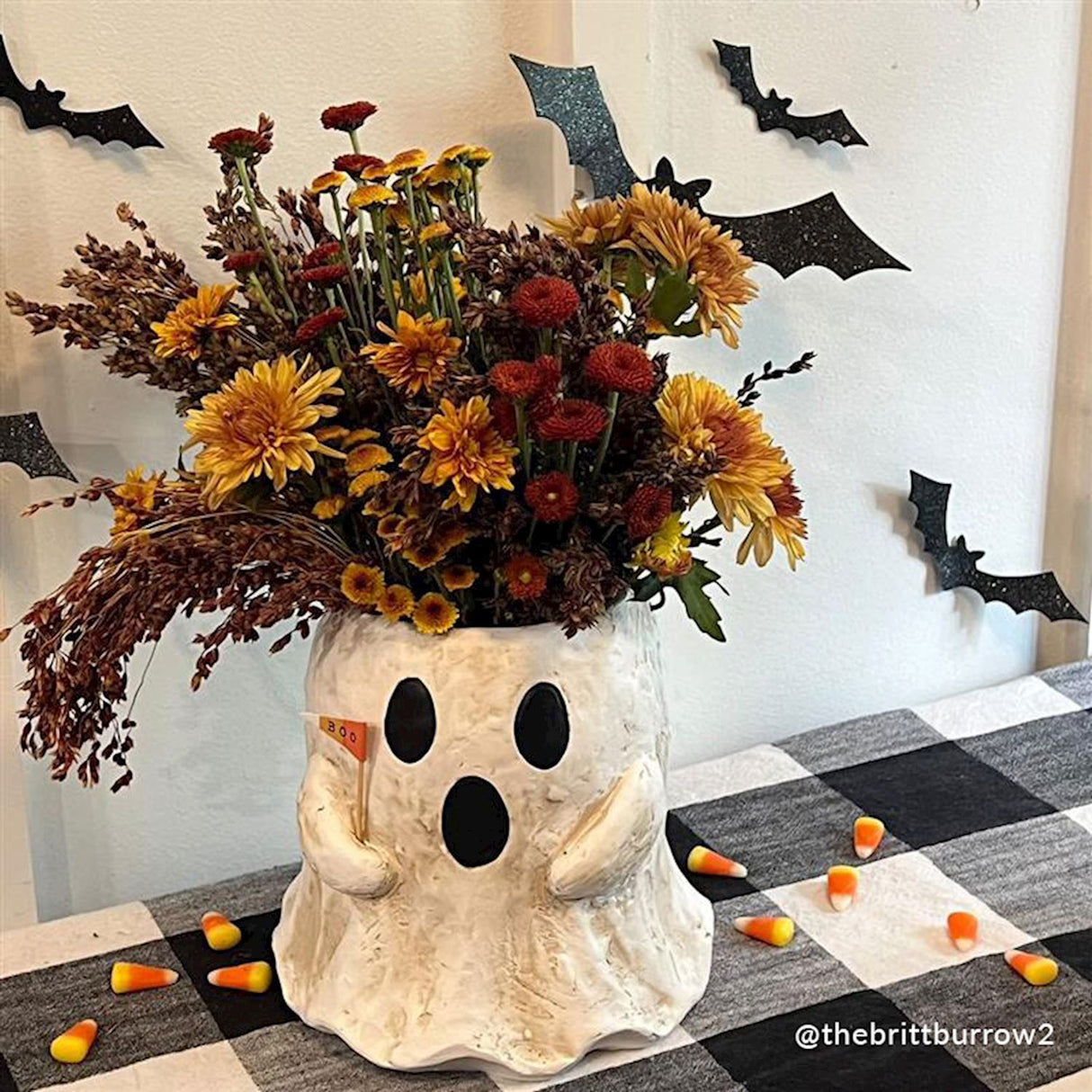 Haind Painted Paper Mache Ghost Treat Buckets | 2 Sizes