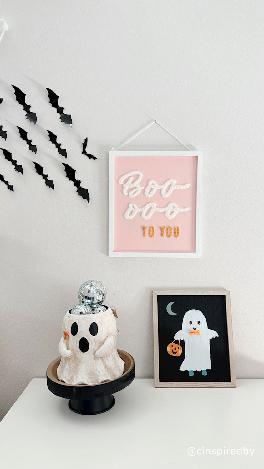 Haind Painted Paper Mache Ghost Treat Buckets | 2 Sizes