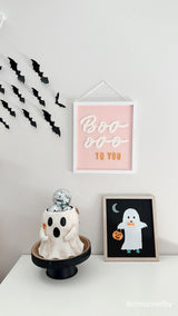 Haind Painted Paper Mache Ghost Treat Buckets | 2 Sizes