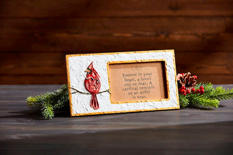 Cardinal Photo Hand-Painted Wooden Frame with Sentiment