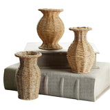Basket-Weave Resin Wicker Texture Vase | 3 Styles