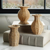 Basket-Weave Resin Wicker Texture Vase | 3 Styles