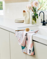 Cheery Cherries Geometry Tea Towel