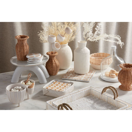 Basket-Weave Resin Wicker Texture Vase | 3 Styles