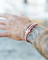 Rosewood Clay Infinity Cross Silicone Bracelet Set