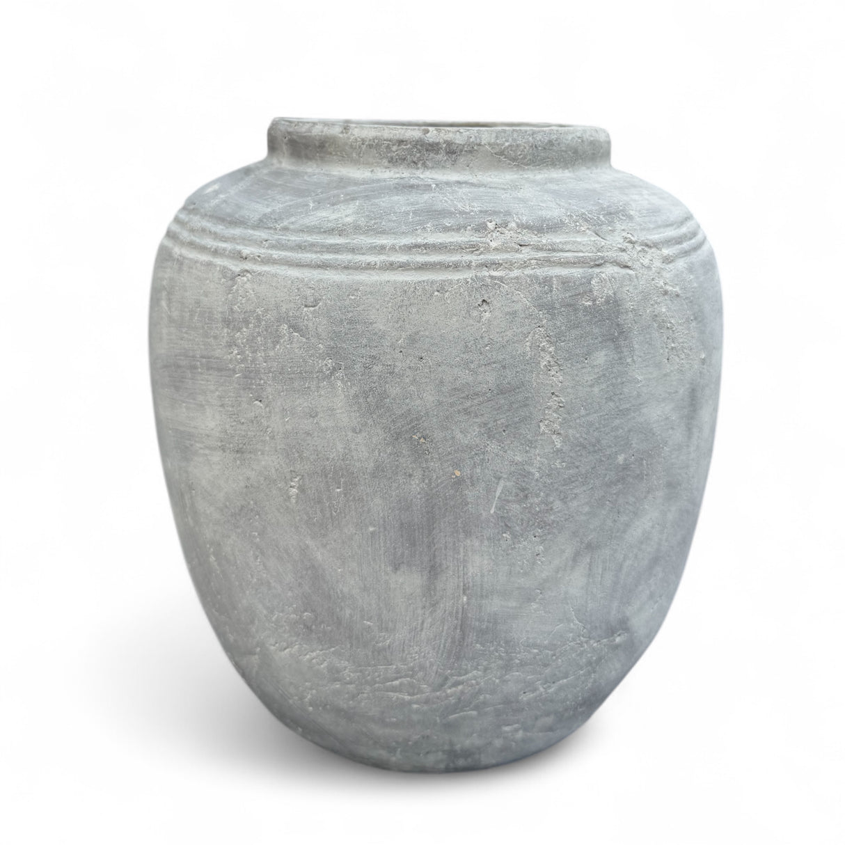 Distressed Whitewashed Terracotta Ceramic Vase