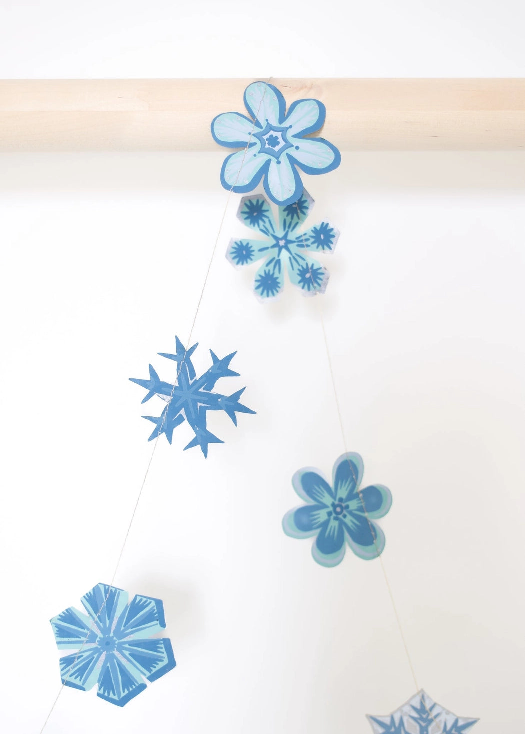 Snowflakes Sewn Paper Garland | East End Press