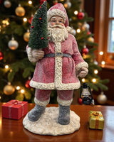 Vintage-Inspired Santa with Lantern & Bottle Brush Tree