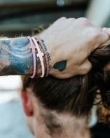 Rosewood Clay Infinity Cross Silicone Bracelet Set