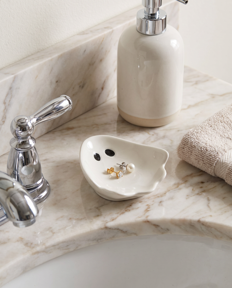 Ghost Shaped Ceramic Dish & Spoon Rest