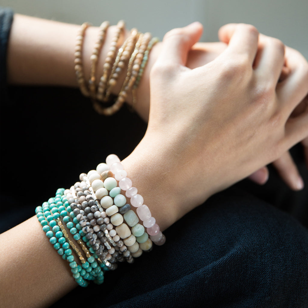 Stone Stack Bracelet Amazonite | Stone of Courage