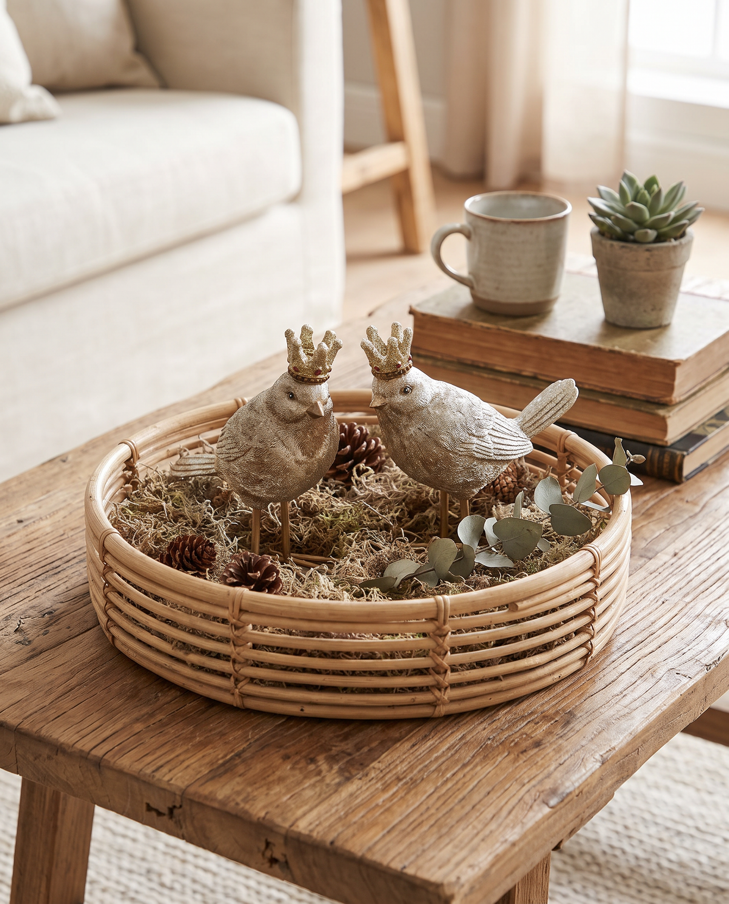 Gold Crowned Bird Figurine