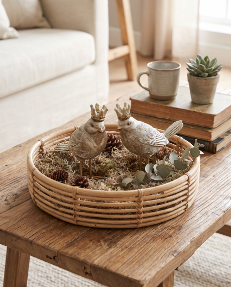 Gold Crowned Bird Figurine