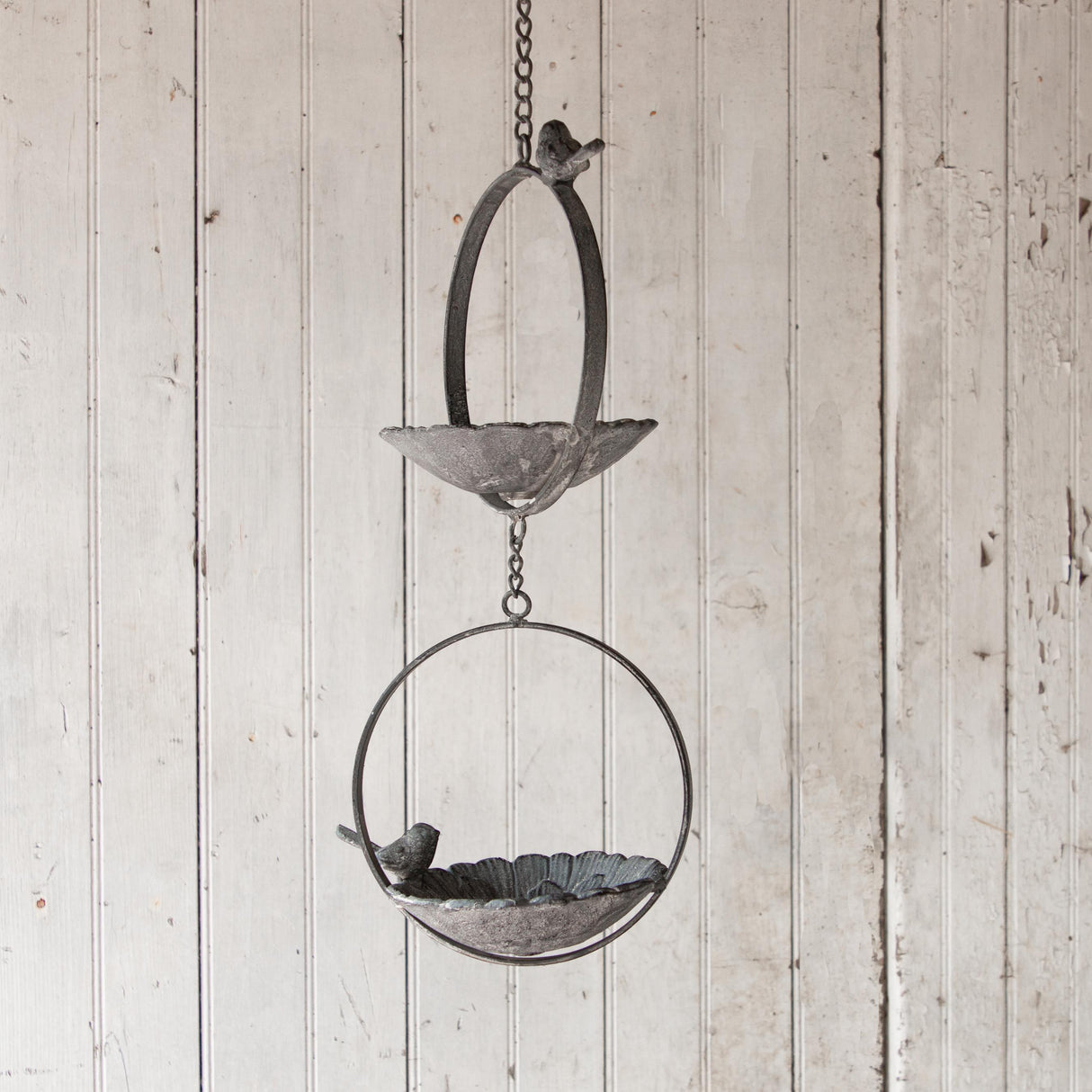 Metal Two-Tiered Hanging Bird Feeder