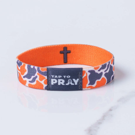 Team Camo Orange Tap to Pray Wristband