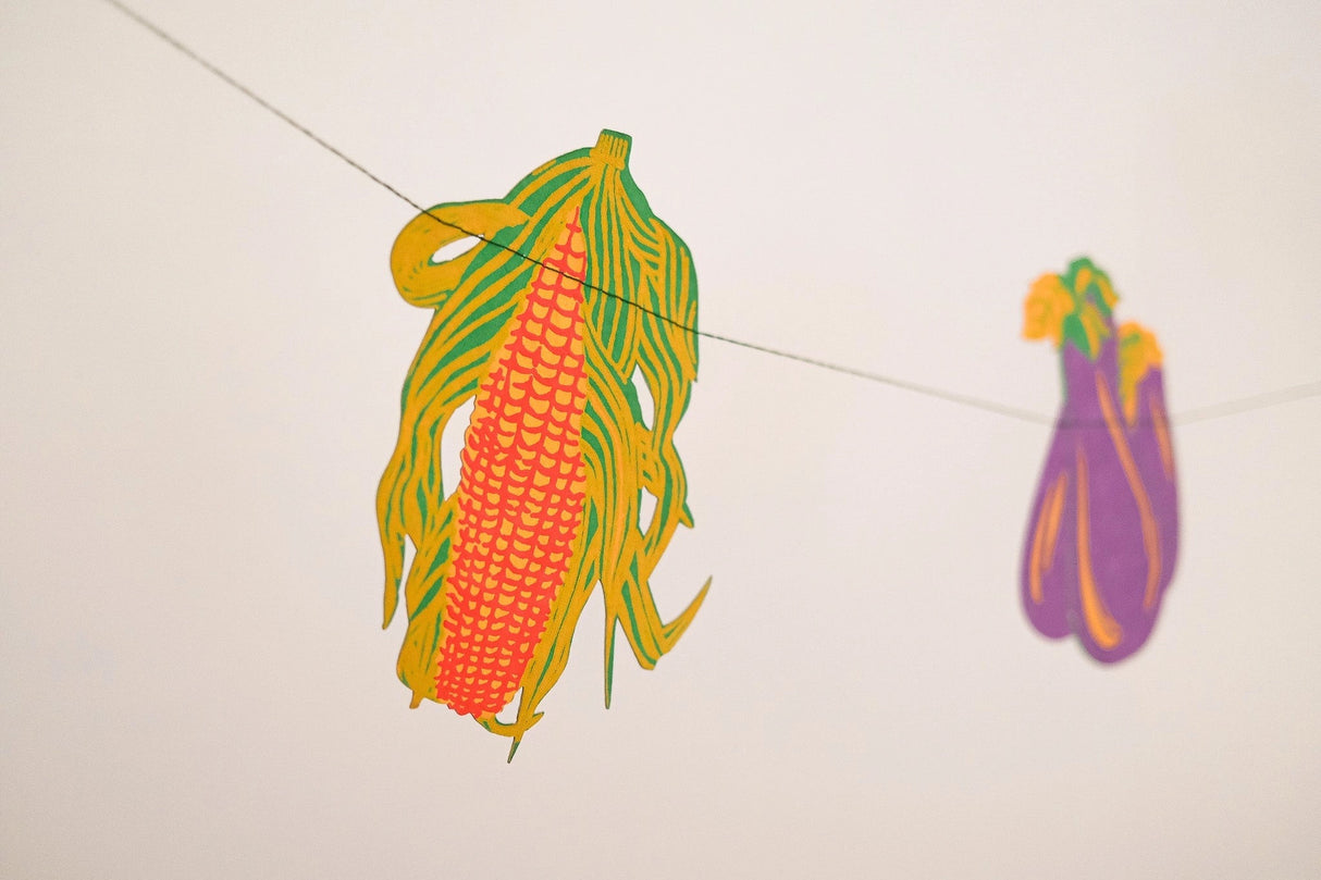 Hand-Sewn Vegetables Paper Garland | East End Press