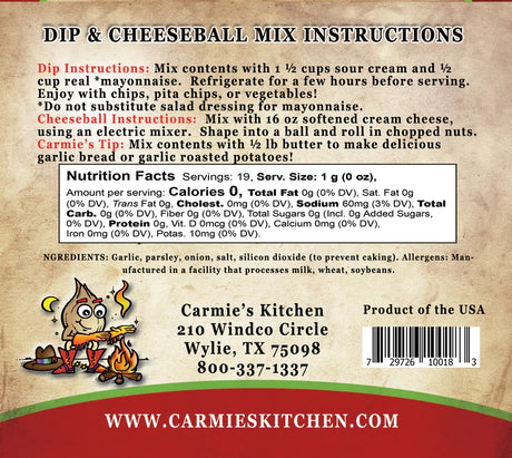 Roasted Garlic Dip Mix | Carmie's