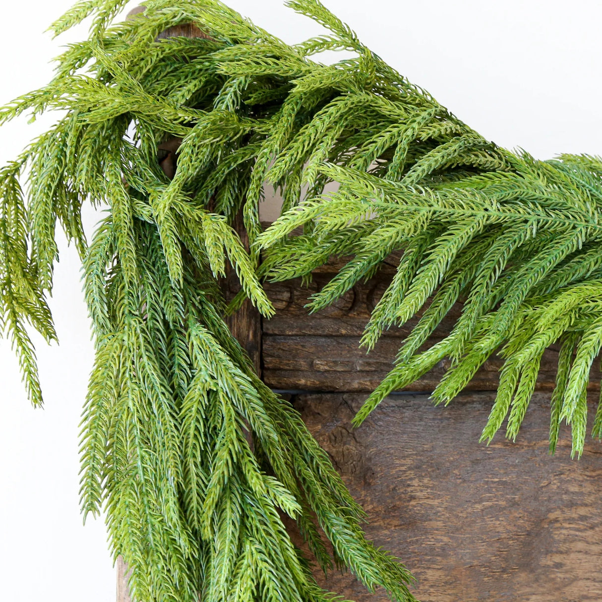 Realistic green pine garland