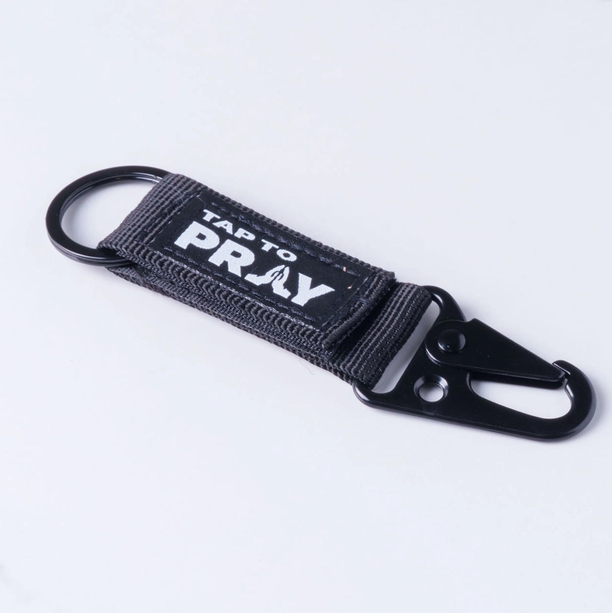 Tactical Carabiner Tap to Pray Keychain