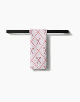 Festive Candy Canes Geometry Tea Towel