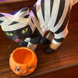 Mummy Kitty Paper Mache Candy Bucket