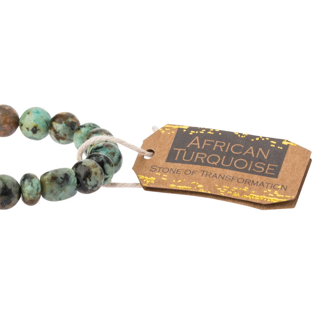 Stone Stack Bracelet African Turquoise | Stone of Transformation