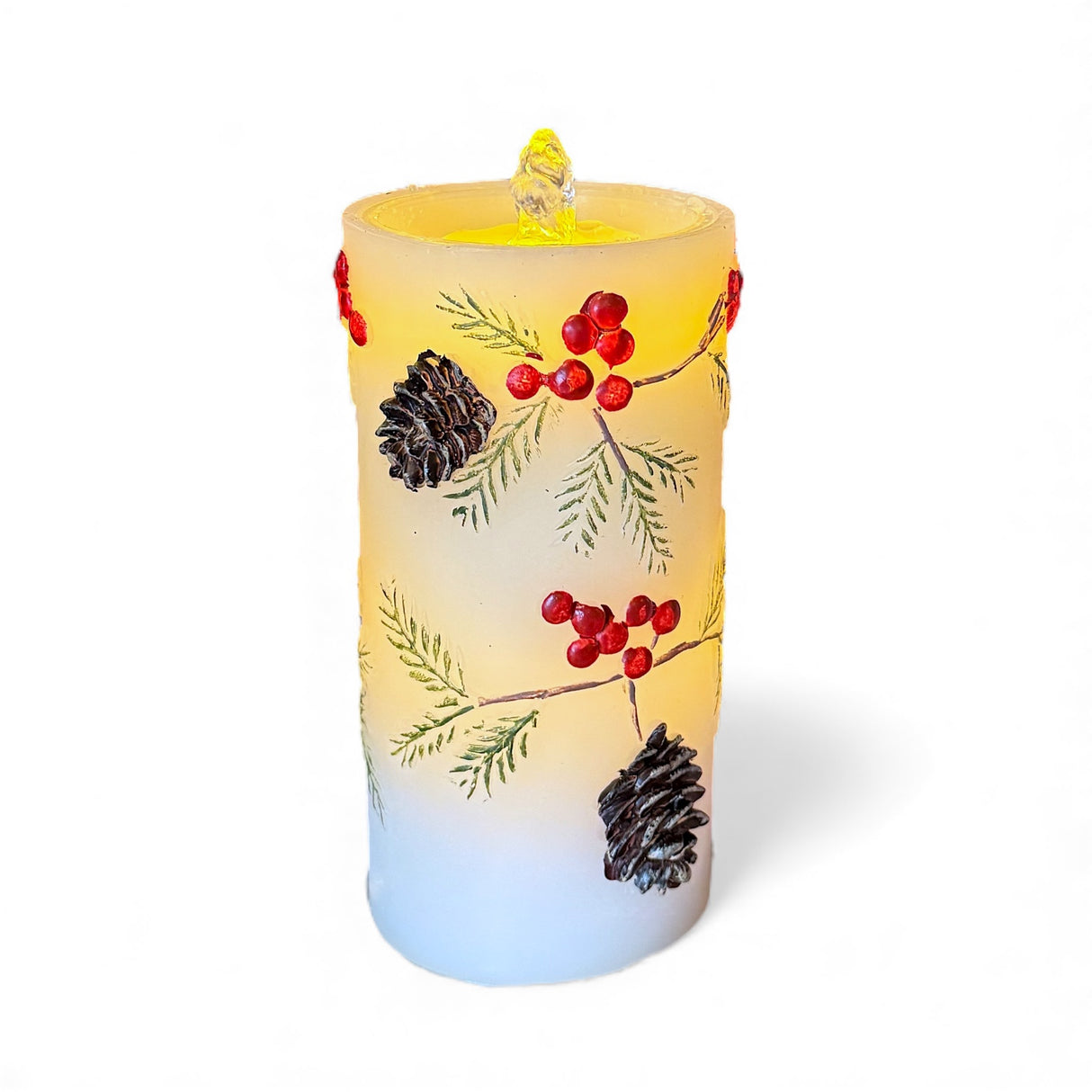 Pine & Berry LED Water Fountain Candle with Remote