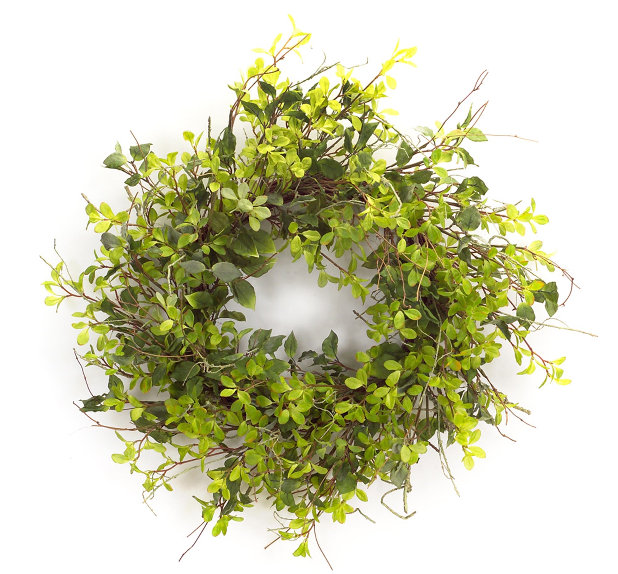 Oversized Mixed Green Foliage Twig Door Wreath - Thumbnail 3