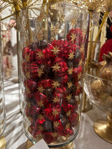 Red Mercury Glass Ornaments in Muslin Bag | Set of 36