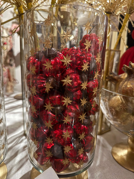 Red Mercury Glass Ornaments in Muslin Bag | Set of 36