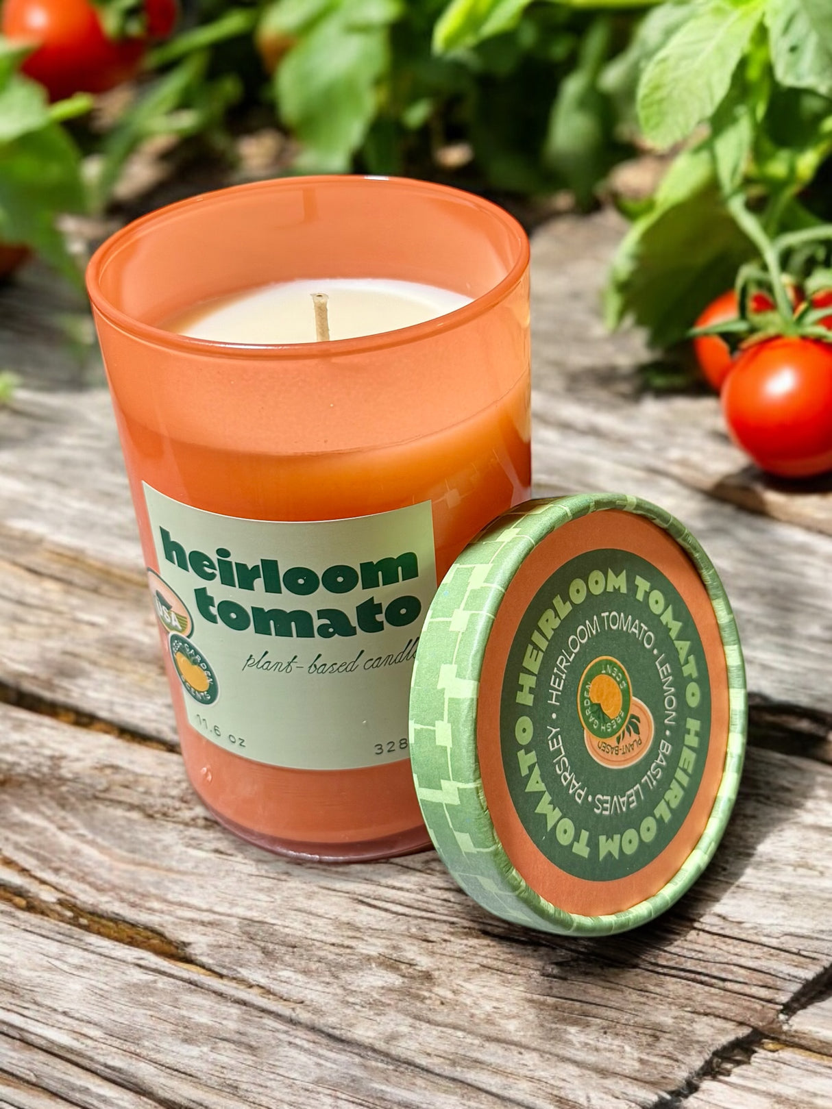 Heirloom Tomato Farmers Market Glass Candle