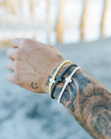 Golden Slate Infinity Cross Silicone Bracelet Set