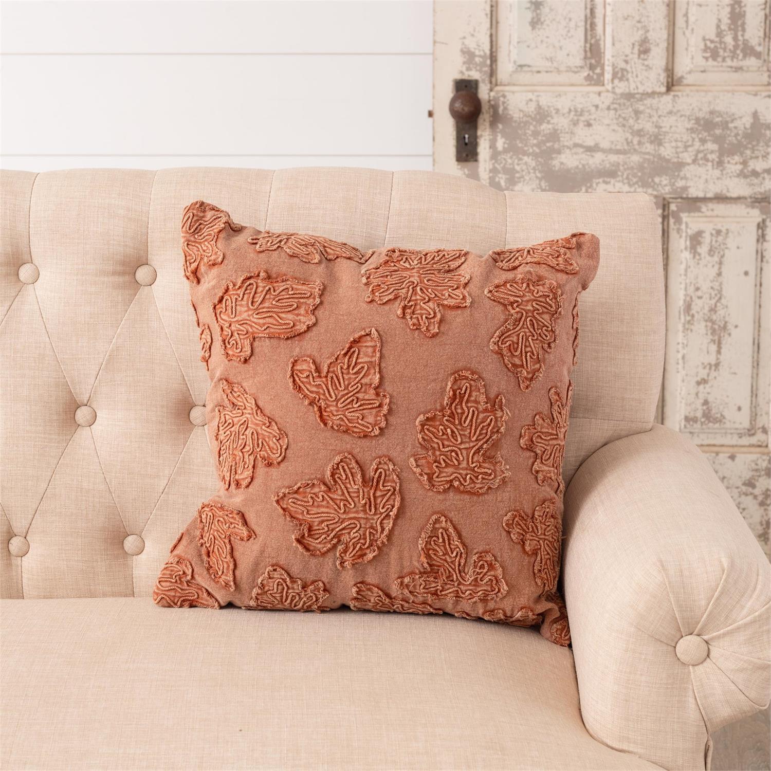 Fall Leaf Stonewashed Throw Pillow - Thumbnail 4