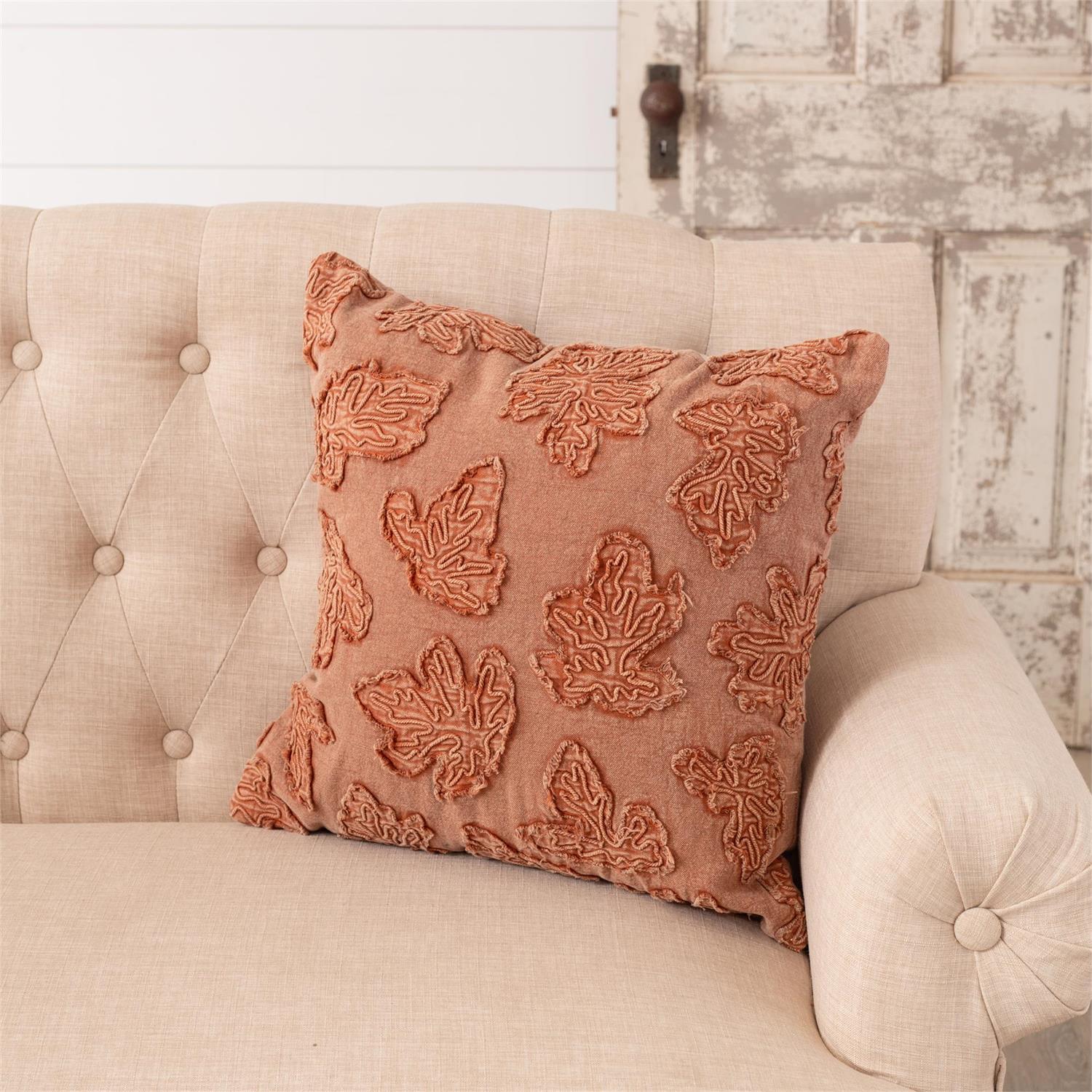 Fall Leaf Stonewashed Throw Pillow - Thumbnail 3