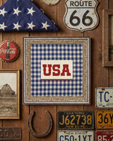 Framed Gingham USA Wall Art