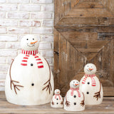 Nesting Metal Snowman Figurine