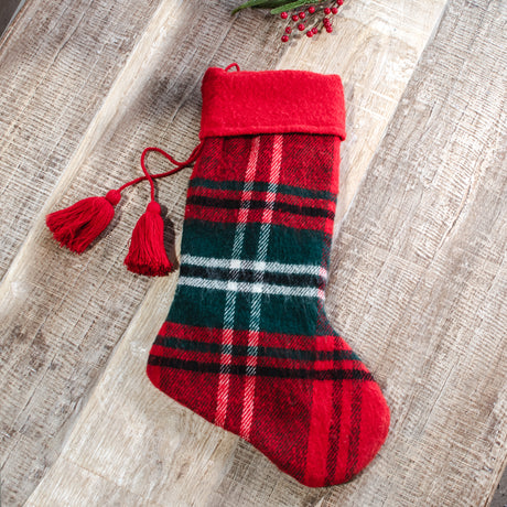 Red Tartan Plaid Christmas Stocking