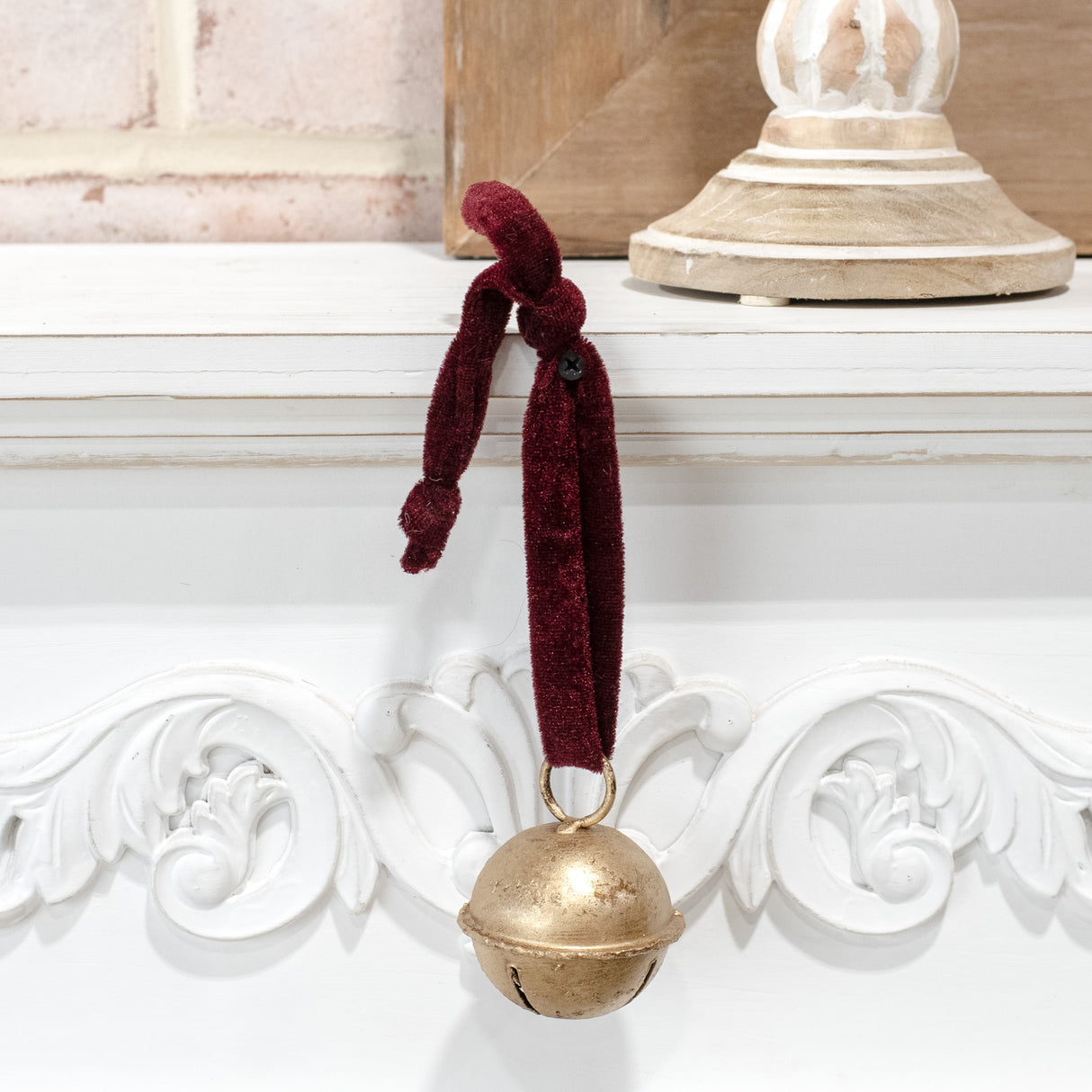 Red Velvet Gold Jingle Bell Hanger