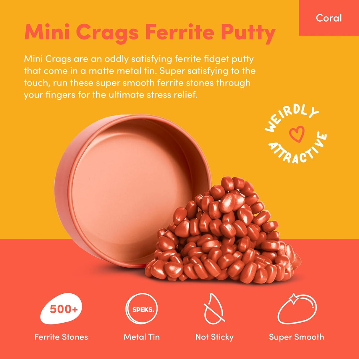 Coral Orange Crags Magnetic Fidget Putty | Speks