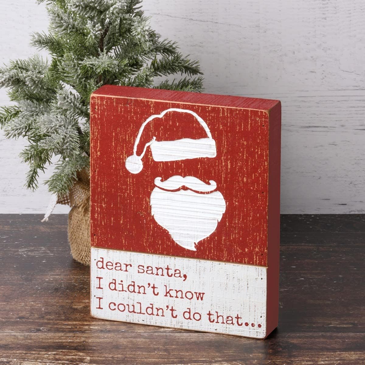 Dear Santa Wood Slat Box Sign