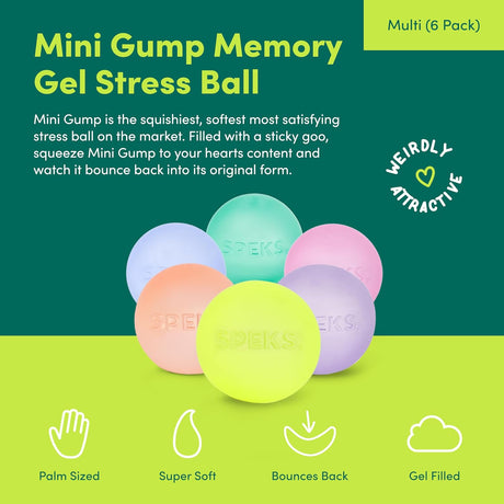 Mini Gump Memory Gel Stress Ball 6-Pack | Speks