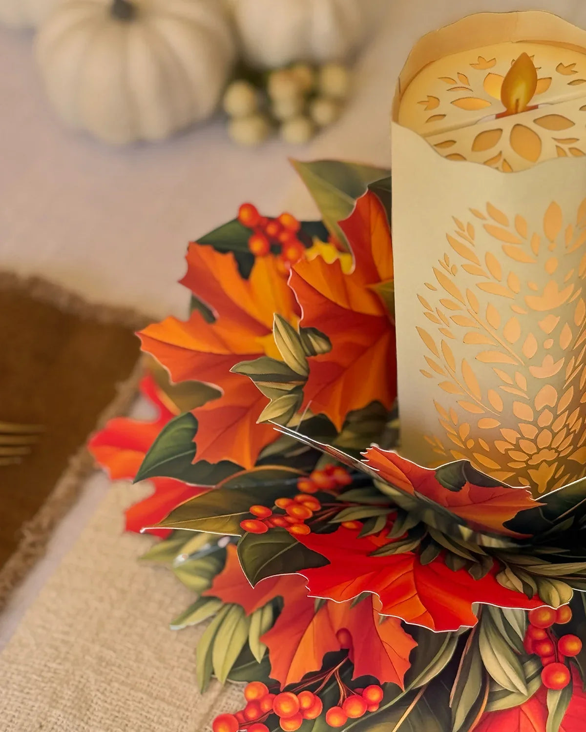 Light-Up Fall Candle Pop-Up Card | FreshCut Paper
