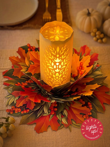Light-Up Fall Candle Pop-Up Card | FreshCut Paper
