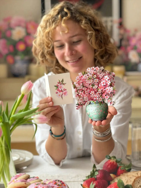 Mini Japanese Cherry Blossoms Pop-Up Card | FreshCut Paper